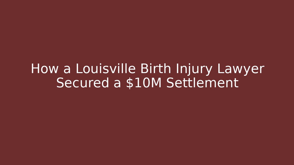 How a Louisville Birth Injury Lawyer Secured a $10M Settlement