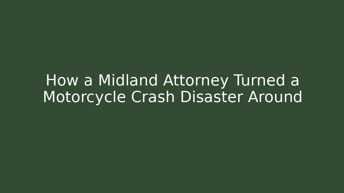 How a Midland Attorney Turned a Motorcycle Crash Disaster Around