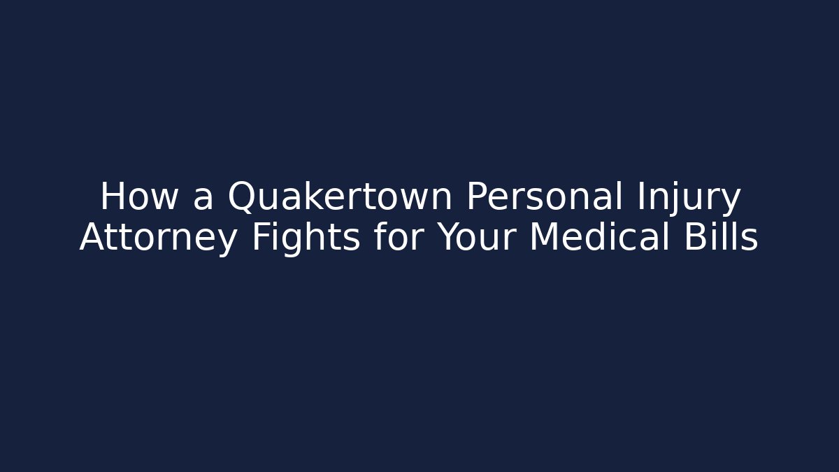 How a Quakertown Personal Injury Attorney Fights for Your Medical Bills