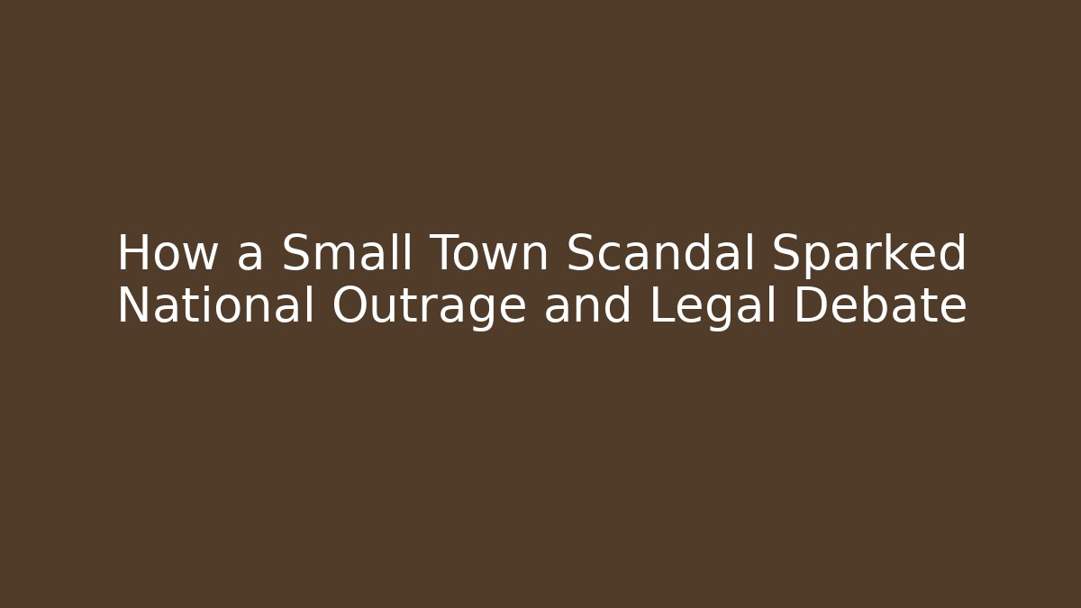 How a Small Town Scandal Sparked National Outrage and Legal Debate