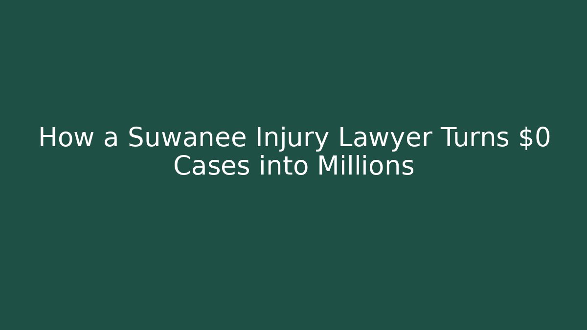 How a Suwanee Injury Lawyer Turns $0 Cases into Millions