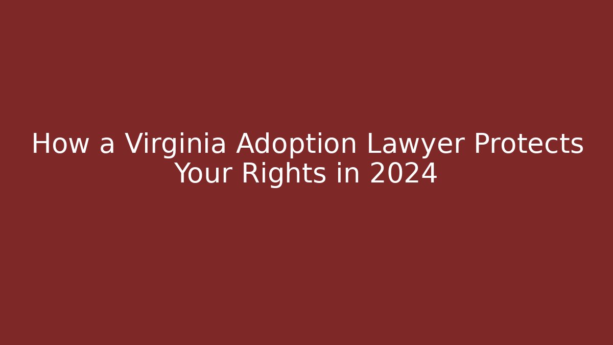 How a Virginia Adoption Lawyer Protects Your Rights in 2024