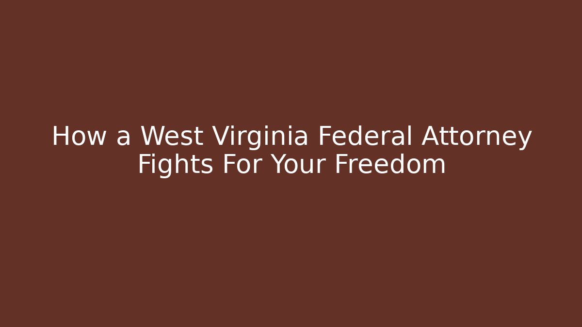 How a West Virginia Federal Attorney Fights For Your Freedom
