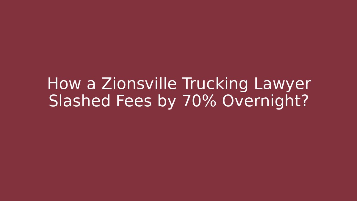 How a Zionsville Trucking Lawyer Slashed Fees by 70% Overnight? - WealthxGroup