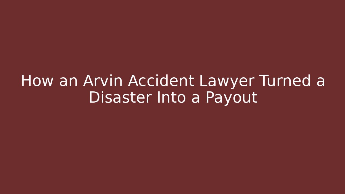 How an Arvin Accident Lawyer Turned a Disaster Into a Payout