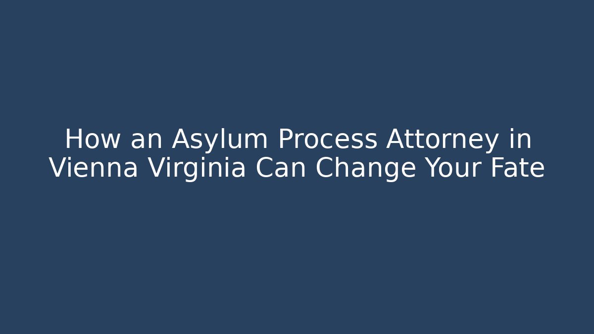 How an Asylum Process Attorney in Vienna Virginia Can Change Your Fate