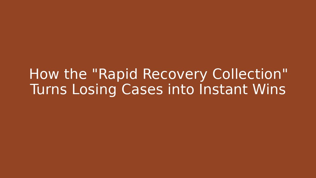 How the "Rapid Recovery Collection" Turns Losing Cases into Instant Wins