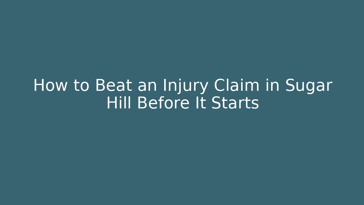 How to Beat an Injury Claim in Sugar Hill Before It Starts