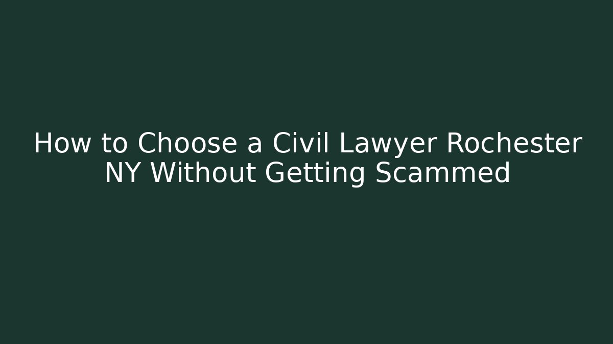 How to Choose a Civil Lawyer Rochester NY Without Getting Scammed