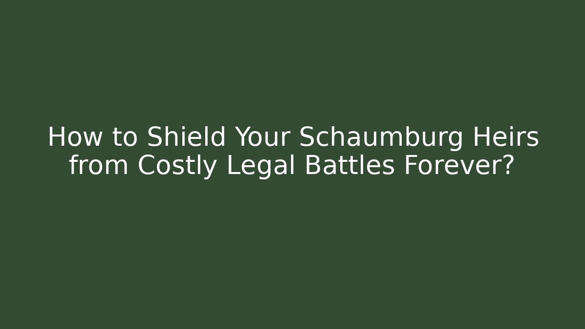 How to Shield Your Schaumburg Heirs from Costly Legal Battles Forever?