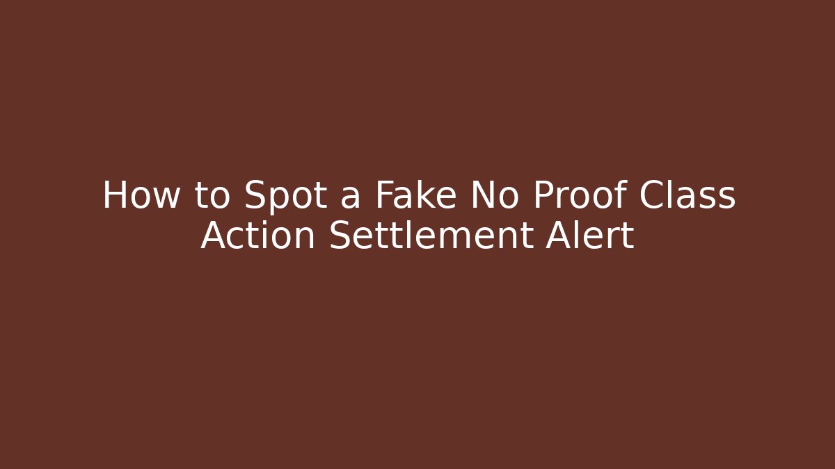 How to Spot a Fake No Proof Class Action Settlement Alert - WealthxGroup