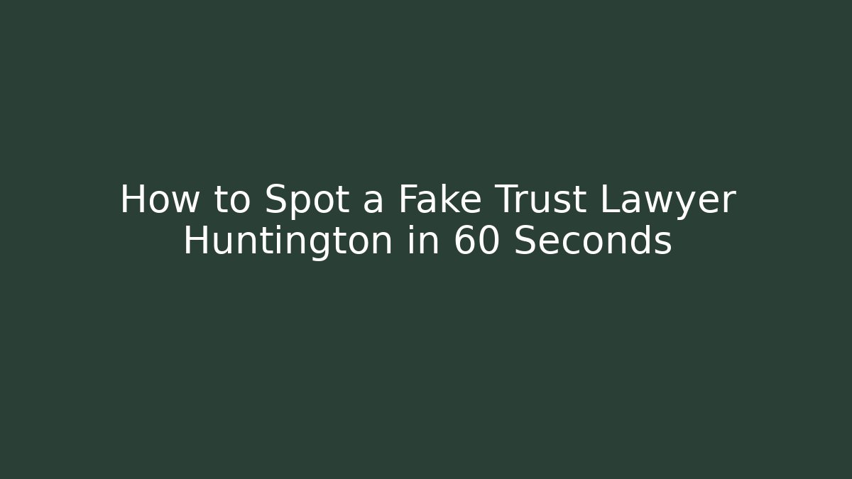 How to Spot a Fake Trust Lawyer Huntington in 60 Seconds