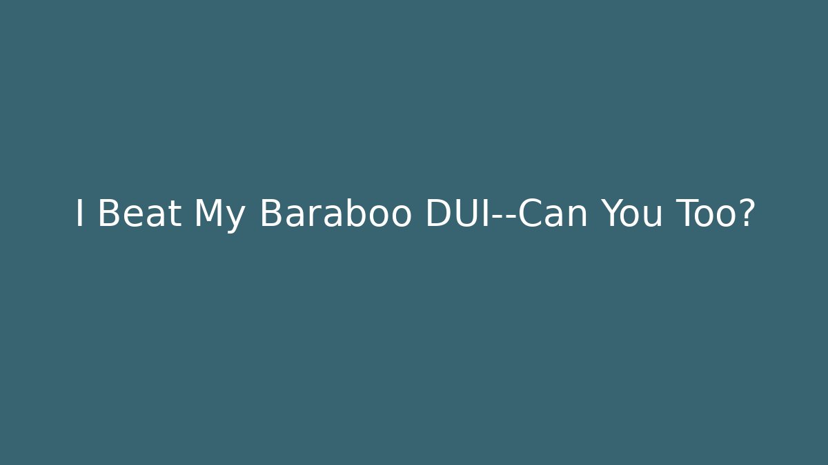 I Beat My Baraboo DUI—Can You Too?