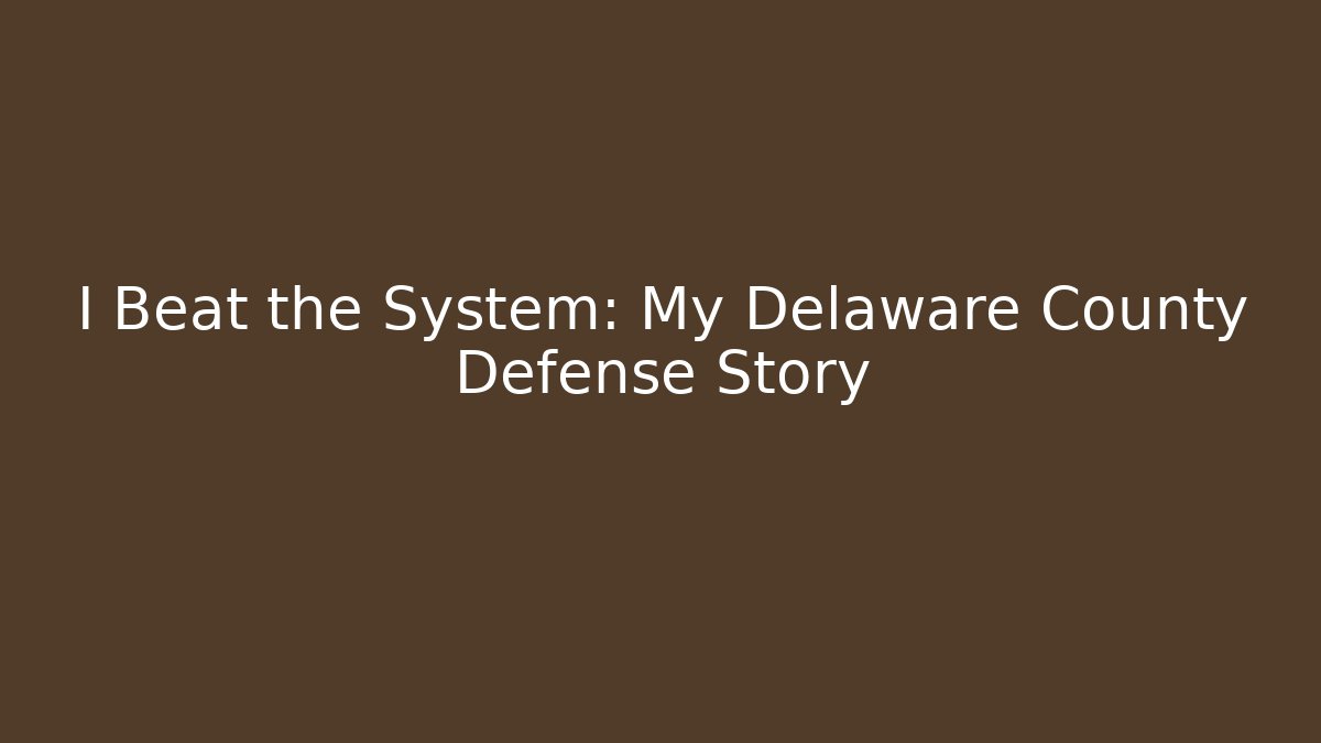 I Beat the System: My Delaware County Defense Story - WealthxGroup