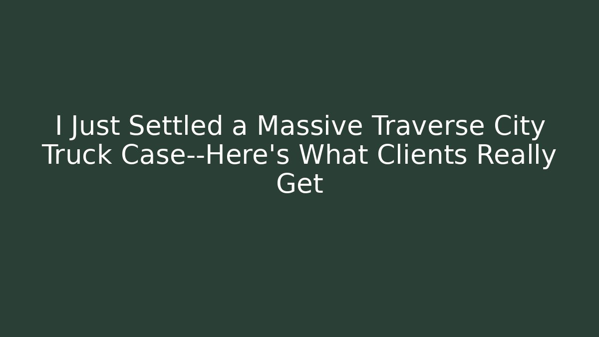 I Just Settled a Massive Traverse City Truck Case—Here’s What Clients Really Get