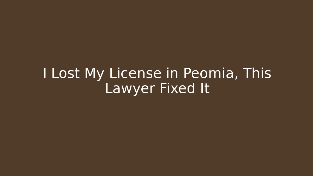 I Lost My License in Peomia, This Lawyer Fixed It - WealthxGroup