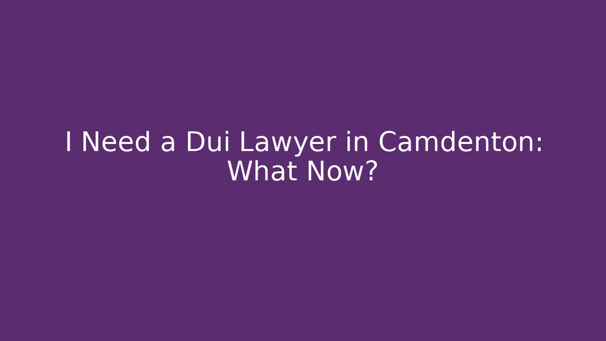 I Need a Dui Lawyer in Camdenton: What Now?