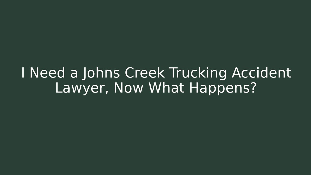 I Need a Johns Creek Trucking Accident Lawyer, Now What Happens?