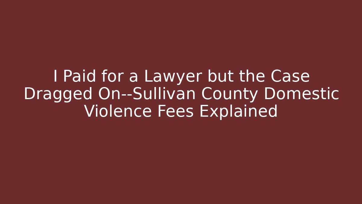 I Paid for a Lawyer but the Case Dragged On—Sullivan County Domestic Violence Fees Explained