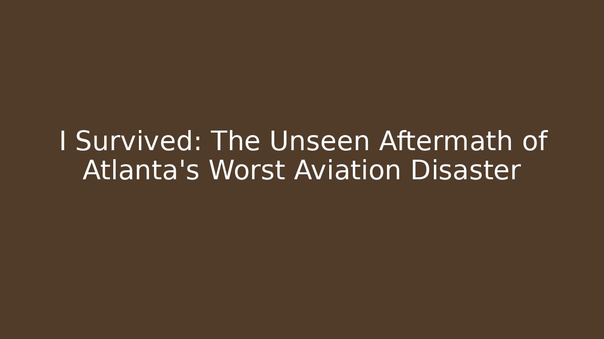 I Survived: The Unseen Aftermath of Atlanta’s Worst Aviation Disaster