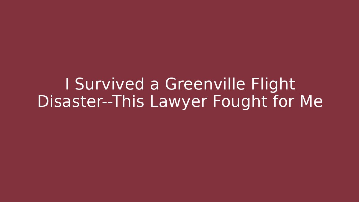 I Survived a Greenville Flight Disaster—This Lawyer Fought for Me