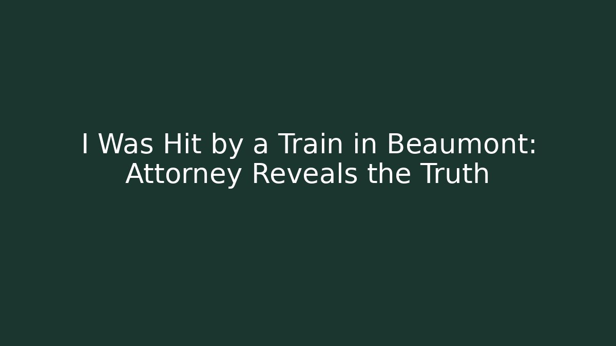 I Was Hit by a Train in Beaumont: Attorney Reveals the Truth