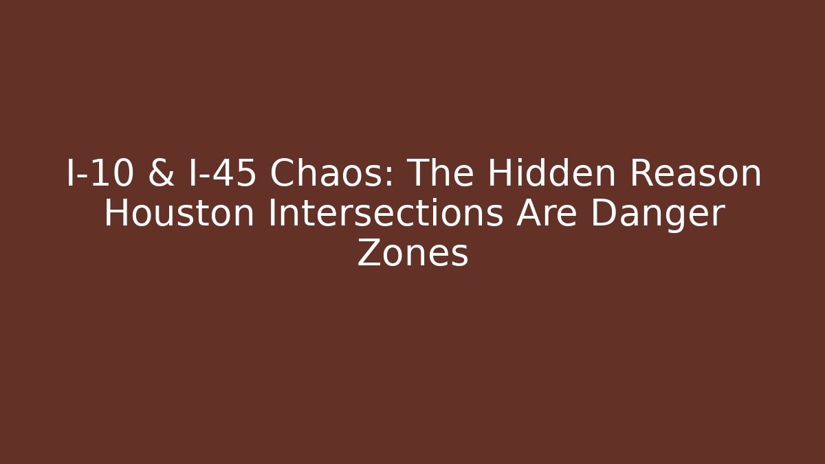I-10 & I-45 Chaos: The Hidden Reason Houston Intersections Are Danger Zones