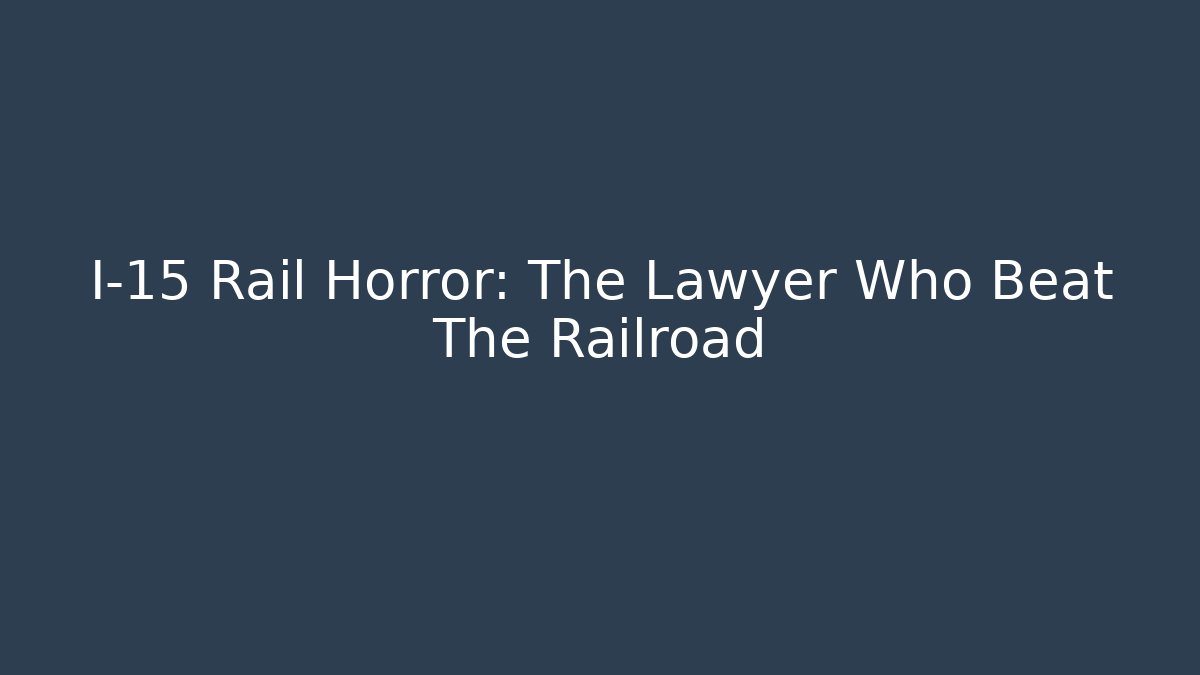 I-15 Rail Horror: The Lawyer Who Beat The Railroad