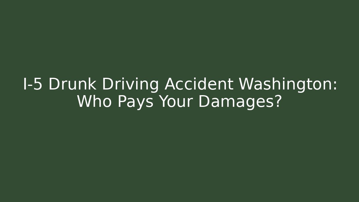 I-5 Drunk Driving Accident Washington: Who Pays Your Damages?