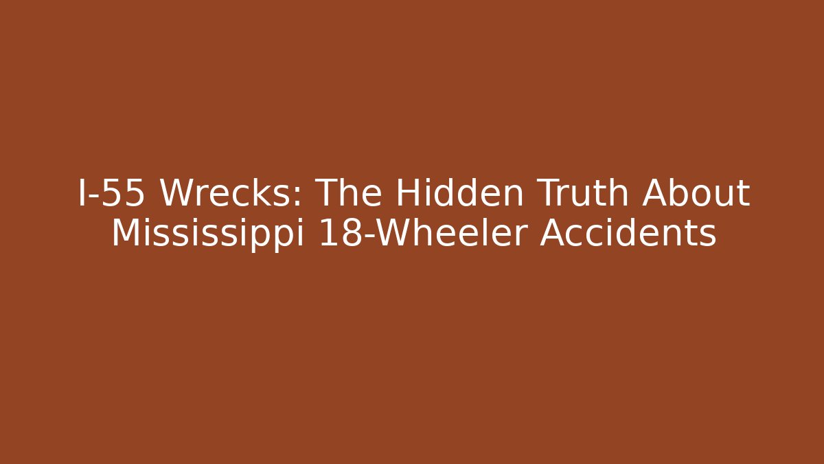 I-55 Wrecks: The Hidden Truth About Mississippi 18-Wheeler Accidents