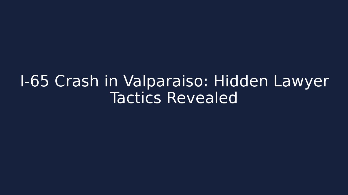 I-65 Crash in Valparaiso: Hidden Lawyer Tactics Revealed