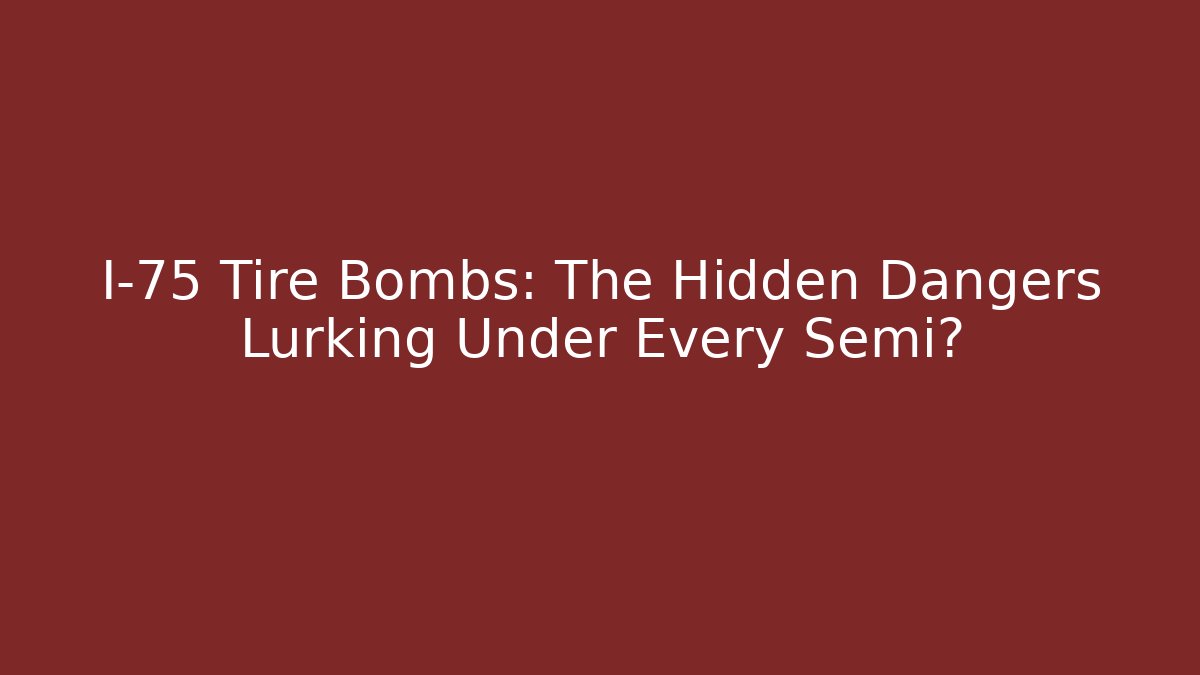 I-75 Tire Bombs: The Hidden Dangers Lurking Under Every Semi? - WealthxGroup