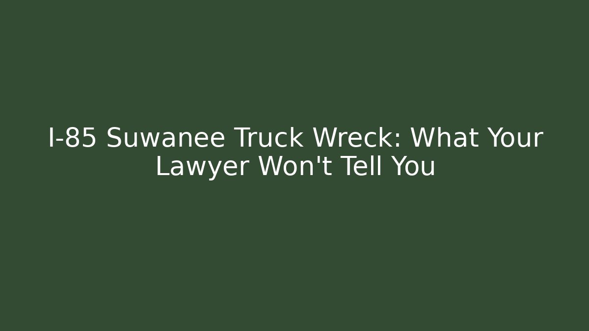 I-85 Suwanee Truck Wreck: What Your Lawyer Won’t Tell You