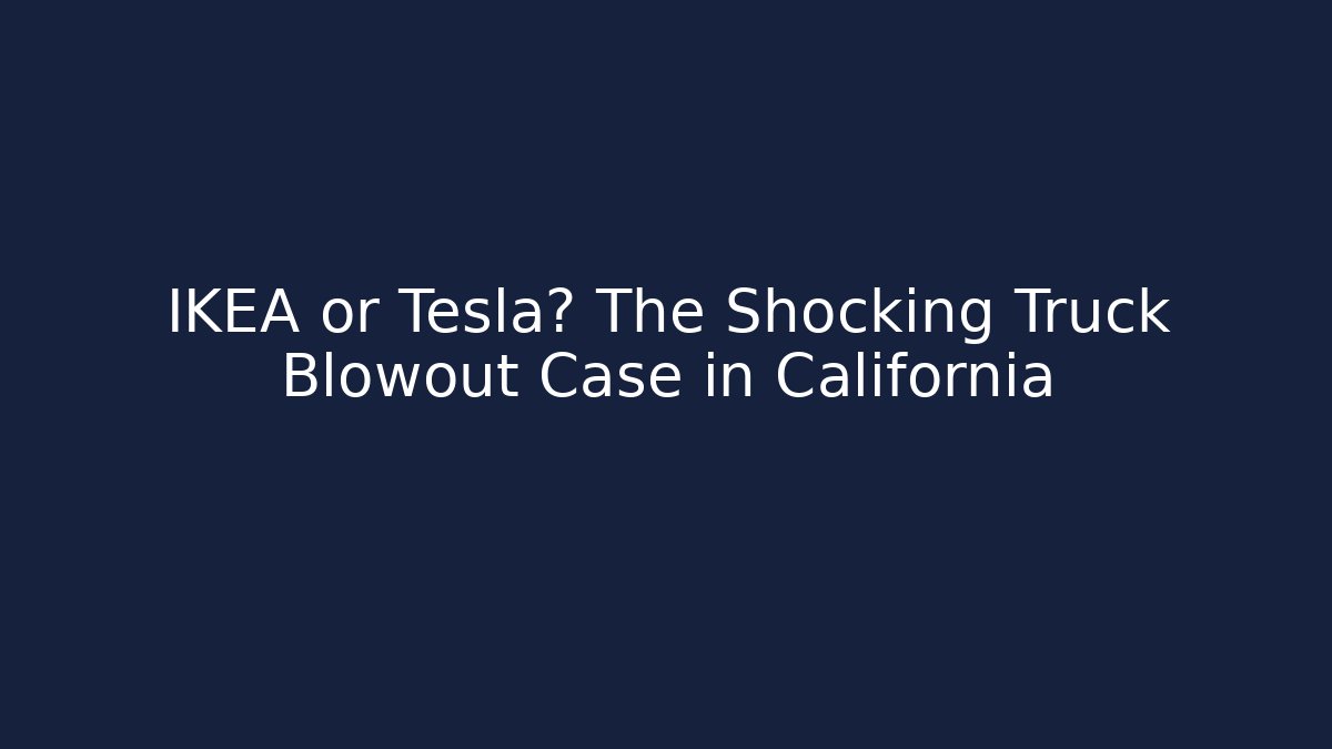 IKEA or Tesla? The Shocking Truck Blowout Case in California