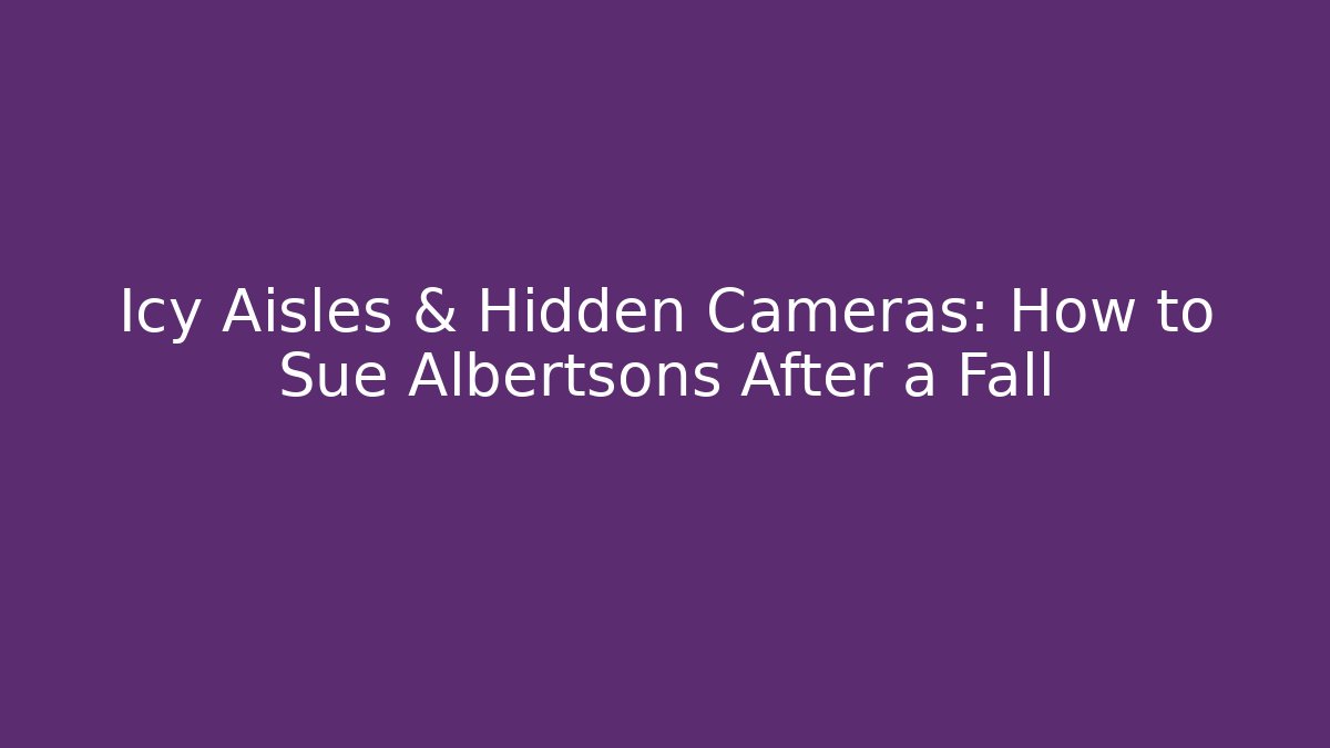 Icy Aisles & Hidden Cameras: How to Sue Albertsons After a Fall