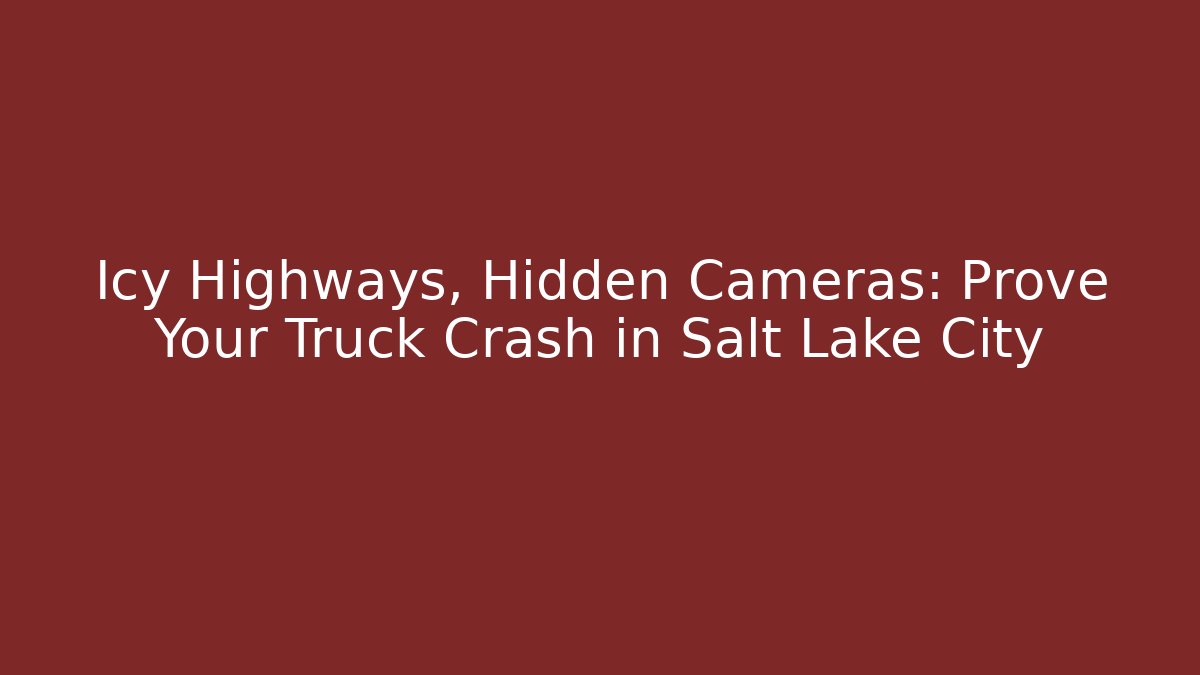Icy Highways, Hidden Cameras: Prove Your Truck Crash in Salt Lake City