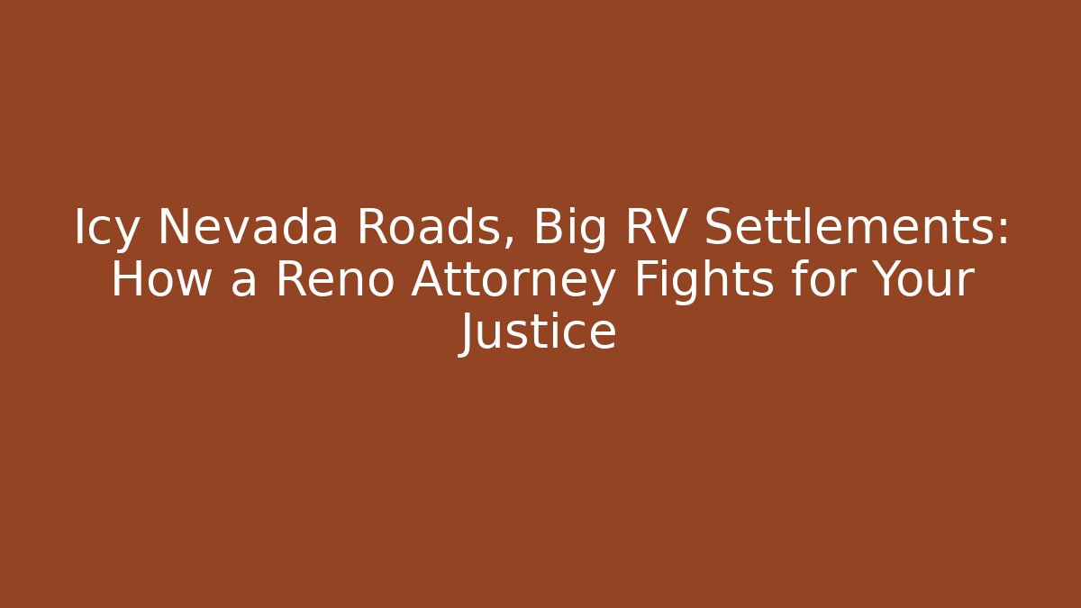 Icy Nevada Roads, Big RV Settlements: How a Reno Attorney Fights for Your Justice