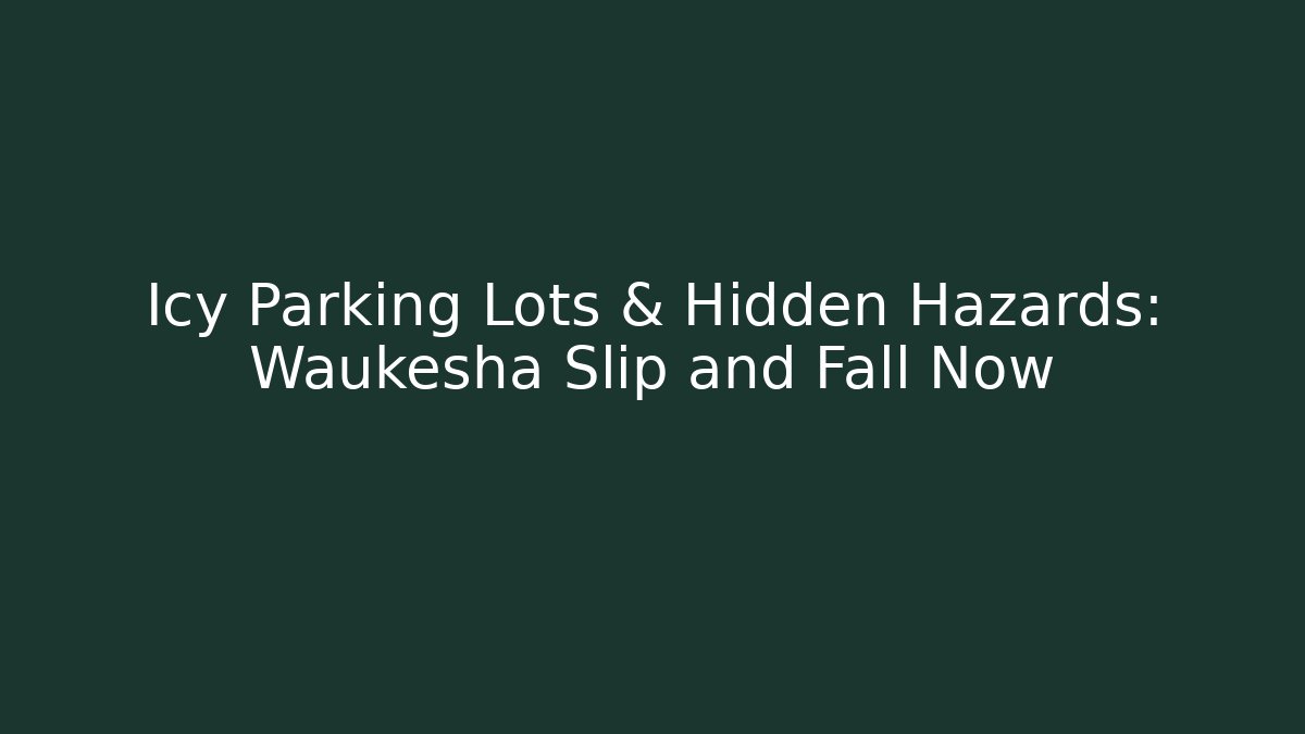 Icy Parking Lots & Hidden Hazards: Waukesha Slip and Fall Now