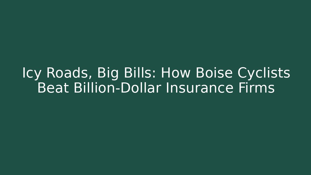 Icy Roads, Big Bills: How Boise Cyclists Beat Billion-Dollar Insurance Firms