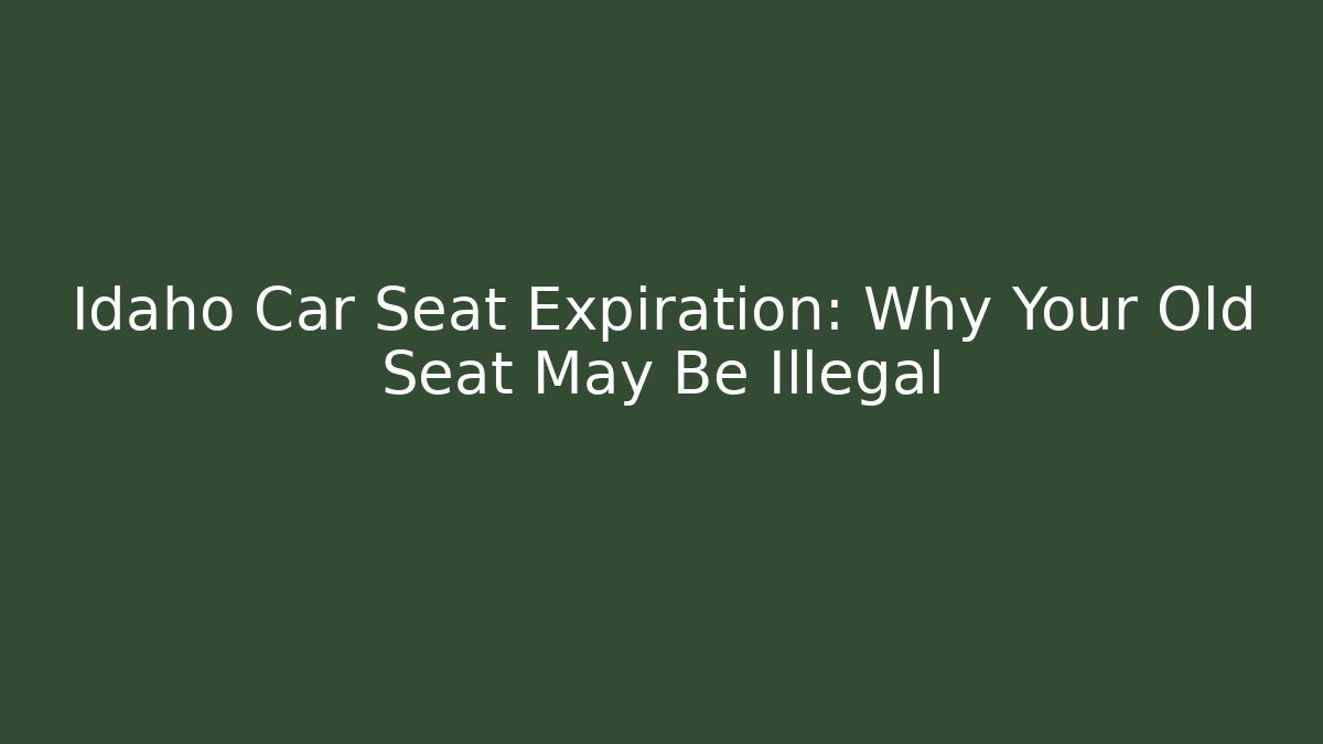Idaho Car Seat Expiration: Why Your Old Seat May Be Illegal