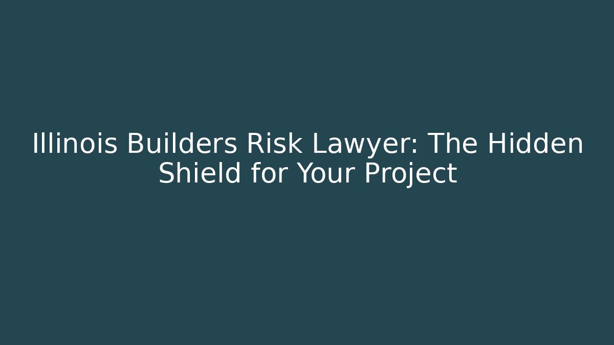 Illinois Builders Risk Lawyer: The Hidden Shield for Your Project - WealthxGroup