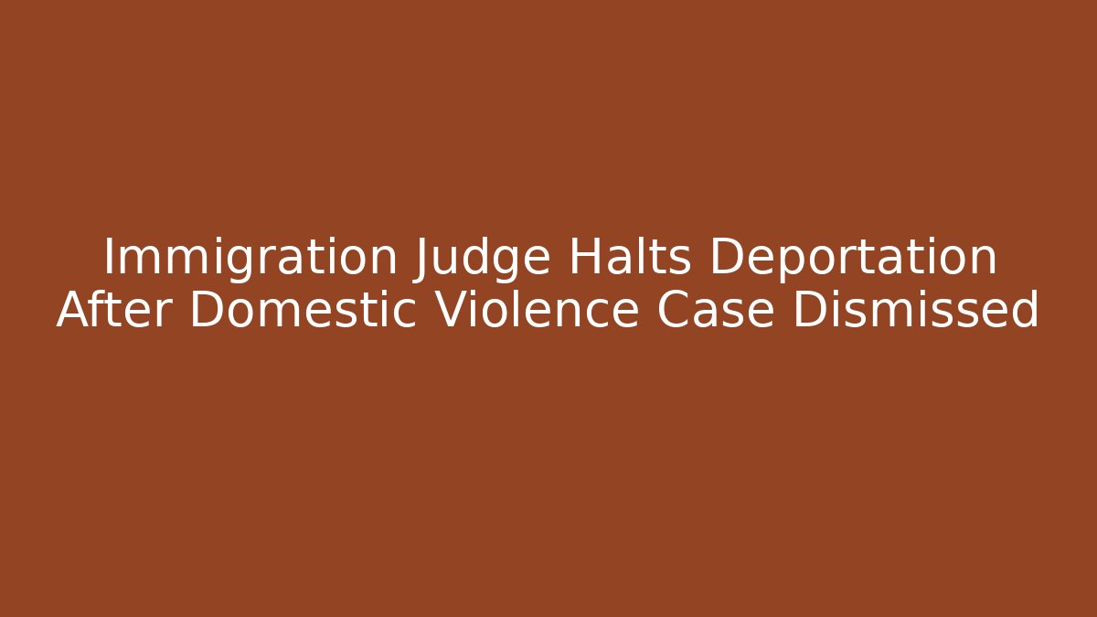 Immigration Judge Halts Deportation After Domestic Violence Case Dismissed
