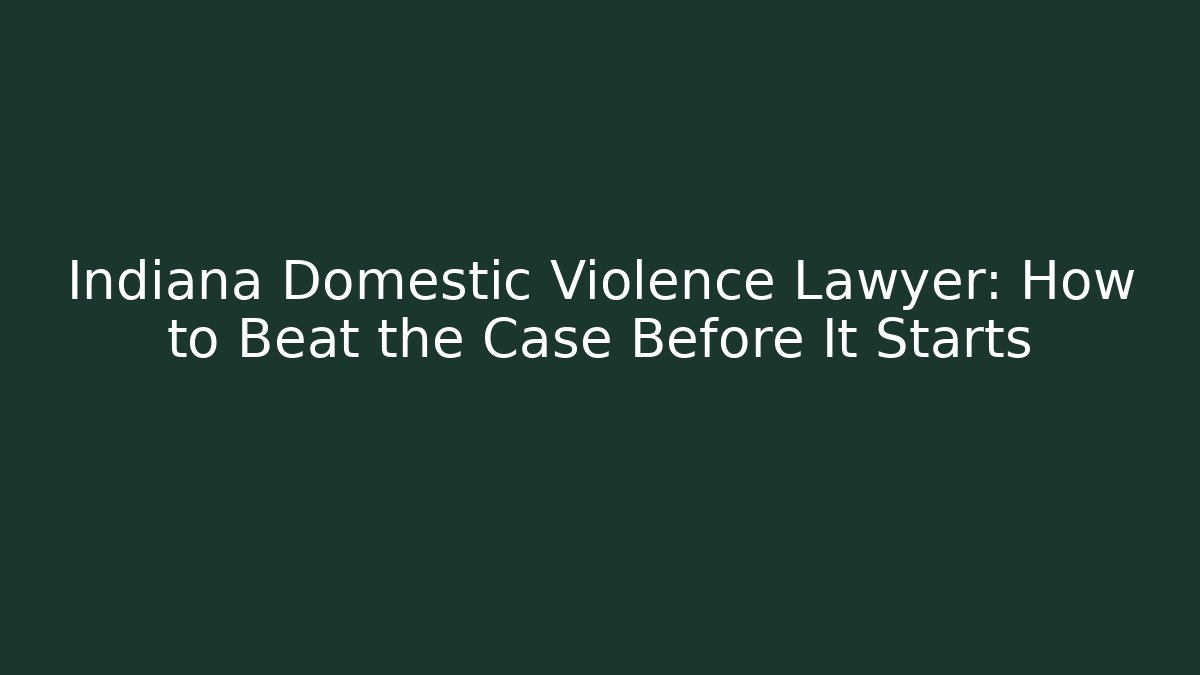 Indiana Domestic Violence Lawyer: How to Beat the Case Before It Starts - WealthxGroup