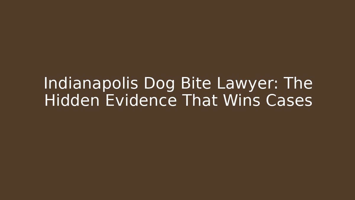 Indianapolis Dog Bite Lawyer: The Hidden Evidence That Wins Cases