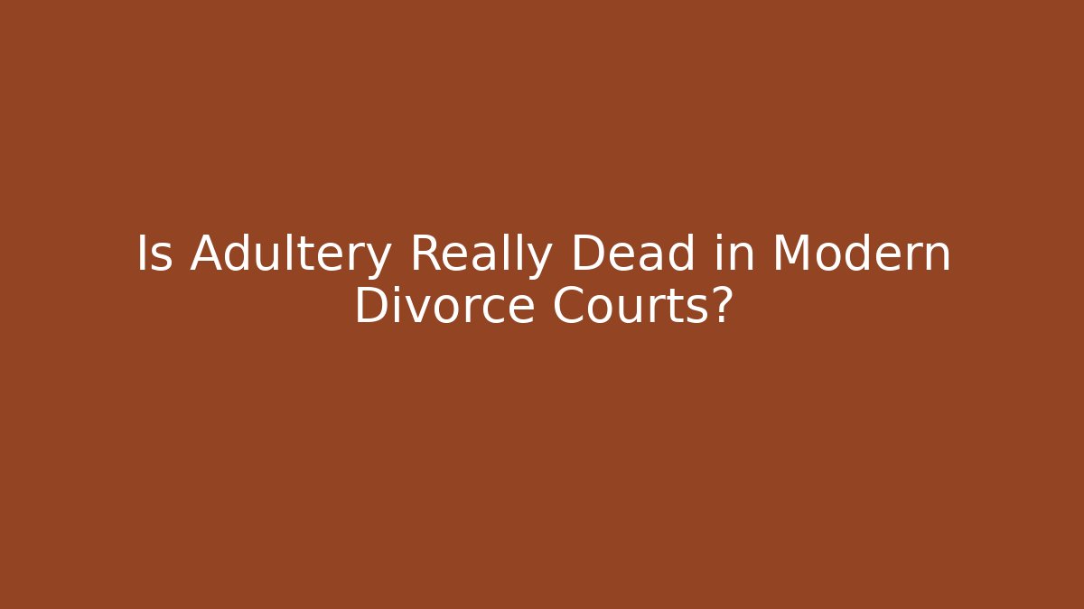 Is Adultery Really Dead in Modern Divorce Courts? - WealthxGroup