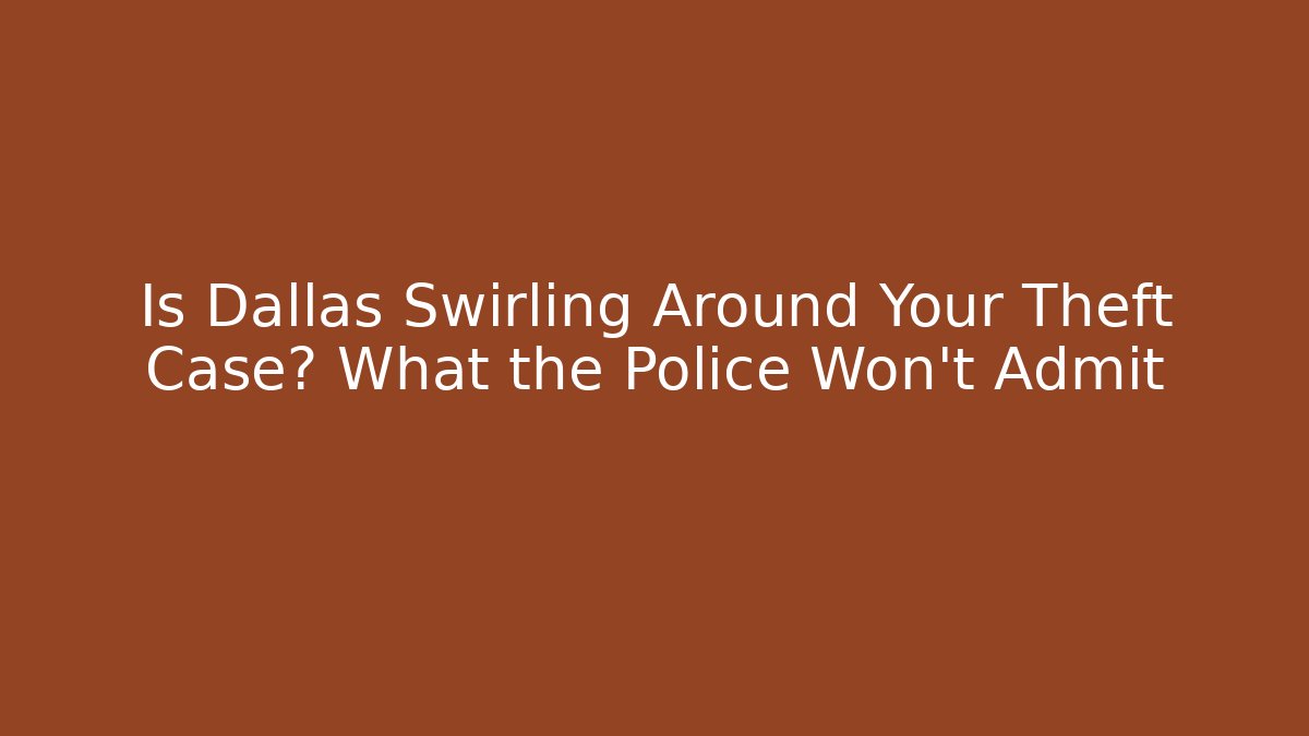 Is Dallas Swirling Around Your Theft Case? What the Police Won’t Admit