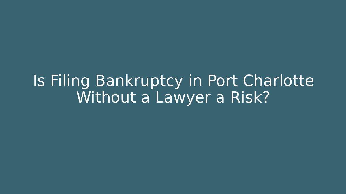 Is Filing Bankruptcy in Port Charlotte Without a Lawyer a Risk?