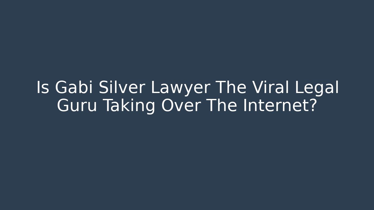 Is Gabi Silver Lawyer The Viral Legal Guru Taking Over The Internet?