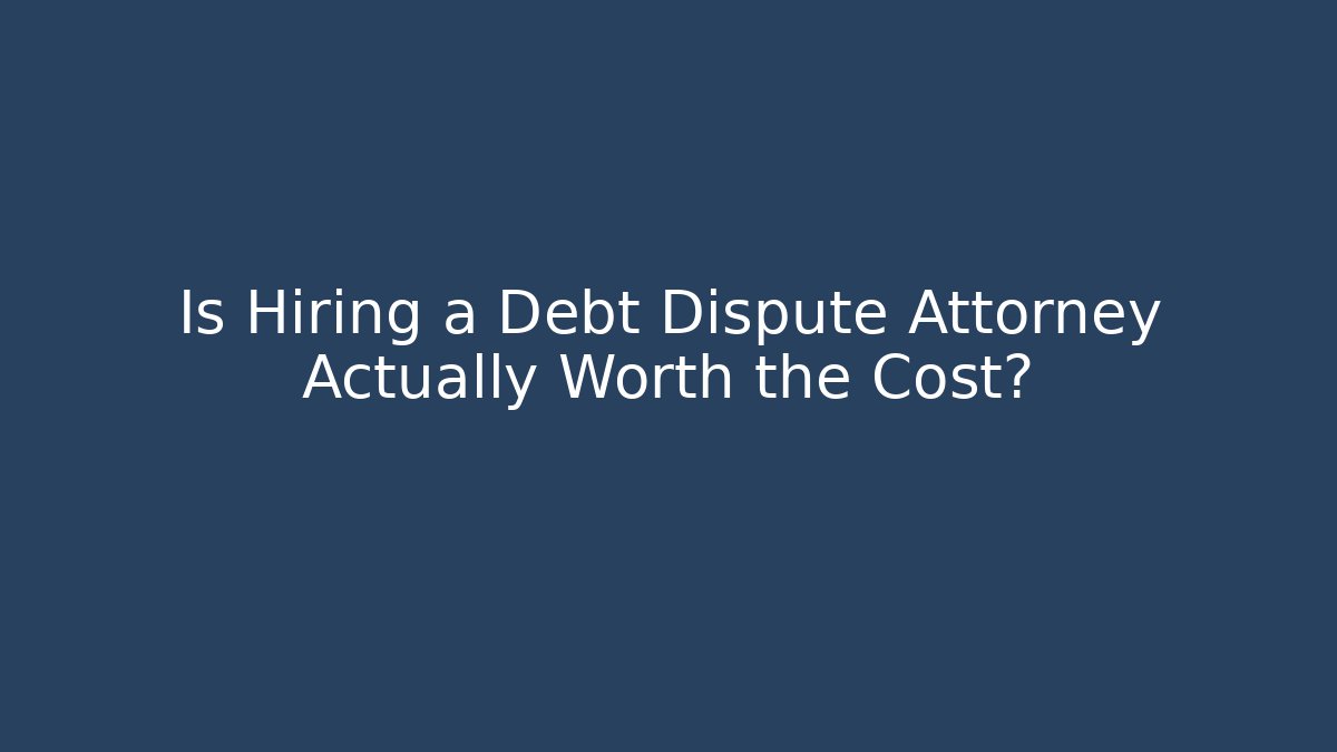 Is Hiring a Debt Dispute Attorney Actually Worth the Cost?