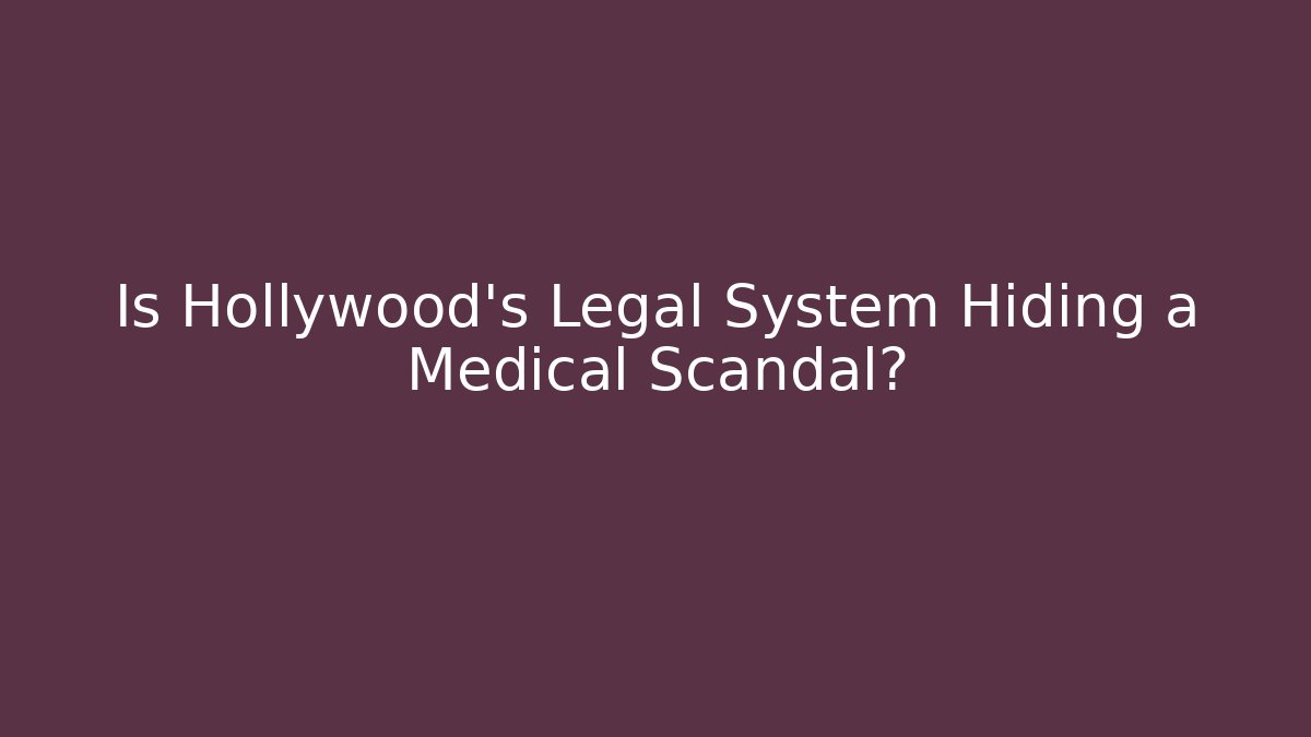 Is Hollywood’s Legal System Hiding a Medical Scandal?